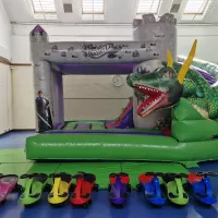3d Dragons Lair Bouncy Castle With Slide