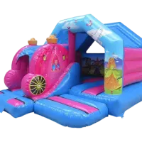 15x12ft Princess Carriage Castle And Slide Combi