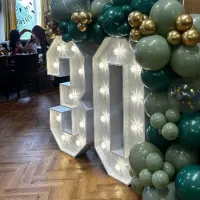 Light Up Numbers And Balloon Garland