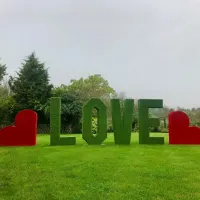 6ft Tall Topiary Love Sign With Hearts