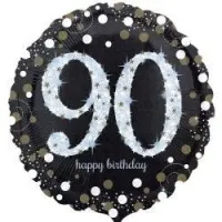 18 Inch Black And Gold Milestone Birthday Foil Balloons