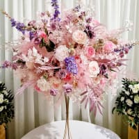 Baby Pink And Lilac With White Flowers