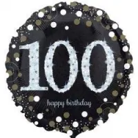 18 Inch Black And Gold Milestone Birthday Foil Balloons