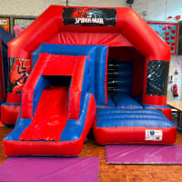 Red And Blue Combo Castle - New Spiderman Theme
