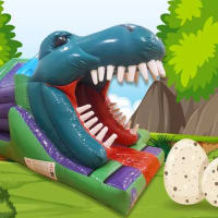 3d Dinosaur Castle With Slide 12ft X 15ft