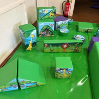 12x12ft Green Jungle Bouncy Castle And Soft Play Package With Ball Pool And Didi Cars