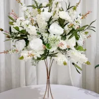 Cream And White With Green Flowers