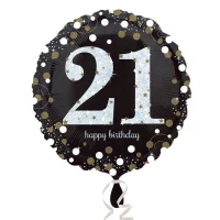 18 Inch Black And Gold Milestone Birthday Foil Balloons