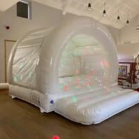 White Curved Bouncy Castle