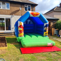 Blue And Green Bouncy Castle