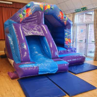Blue Party Castle And Slide Combination