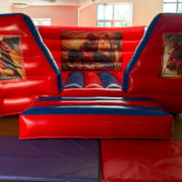 15ft X 12ft Blue And Red Box Indoor Castle - Spiderman Theme
