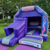 Dance And Bouncy - Purple And Grey - Bouncy Castle With Slide 12ft X 18ft