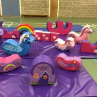 Unicorns Bouncy Castle Soft Play Package.