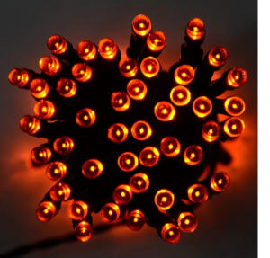 100 Led Orange Battery Lights - Requires 3 Aa Batteries