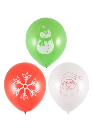 Christmas Balloons Pack Of 12