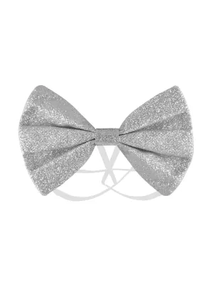 Silver Glitter Bow Tie