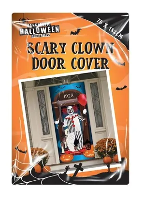 Creepy Carnival Clown Door Cover