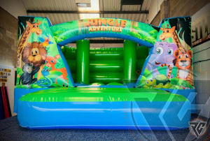 12ft X 14ft Fully Printed Jungle V Front Indoor Bouncer With An Arch