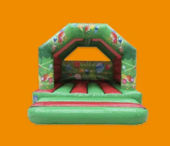 Red and Green Balloon Party Bouncy Castle hire in Netherlee