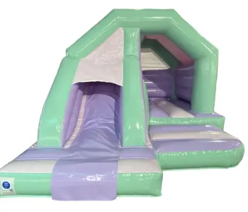 Pastel Front Slide Combo indoor bouncy castle hire in Barrhead