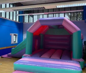 Pastel Side Slide Combo Bouncy Castle hire in Thornliebank