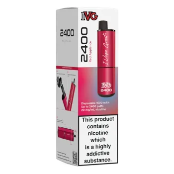 The Red Apple Ice Ivg 2400 Puffs Disposable Vape