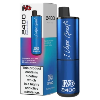 The Blueberry Fusion Ivg 2400 Puffs Disposable Vape