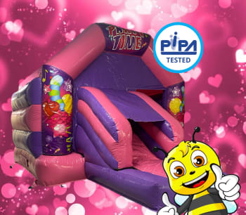 Introducing Our New Range Of Girls Pink And Purple Disco Combo Bouncy Castles
