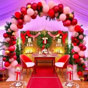 Christmas Event Decor - Balloon Arches, Flower Walls, Tipi Tents And More