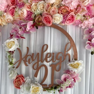 Personalised Floral Hoop And Flower Wall In Dartford