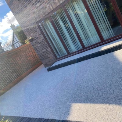 Bespoke Resin Resin Bound Patio In Hockley, Essex. A Great Blend Of Vuba's Inpanema Beach