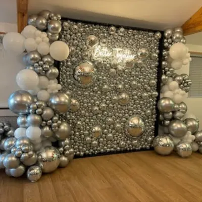Disco Party Decorations With Balloon Arch To Hire