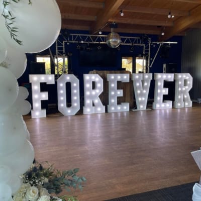 Led Letters 4ft High Creating Wedding Decorations In Dartford By Deluxe Flower Walls