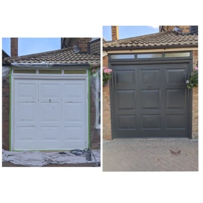 Garage Door Spray Painting