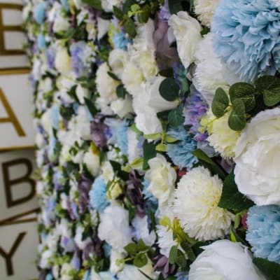 Blue Flowerwall Baby Blocks And For A Baby Shower In Sidcup By Deluxe Flower Walls