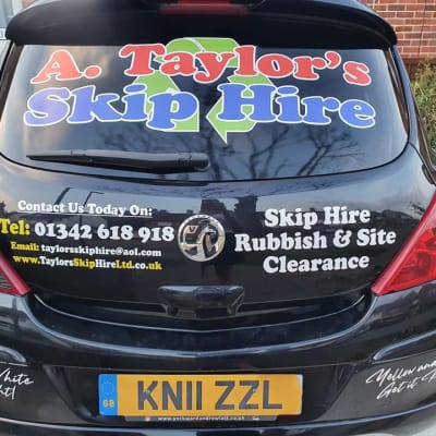 Our Staff Car With Decals For Skips, Rubbish Removals And Clearances