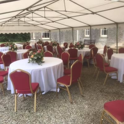 Marquee For Hire With Wedding Chairs And Round Tables