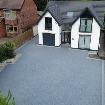 Newly Installed Resin Bound Driveway At A Rotherham Home, Showcasing A Durable, Slip-resistant, And Visually Appealing Surface.