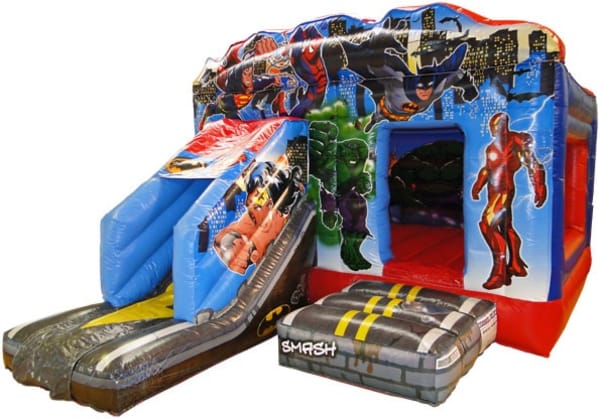 Superhero Bouncy Castle With Slide