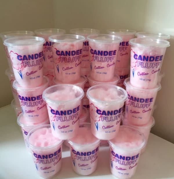 Candy Floss 30 Tubs Little Jumpers Bouncy Castle and Soft Play Hire