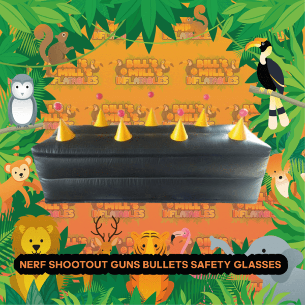 Nerf Shootout Guns Bullets Safety Glasses Bills and Mills Inflatables