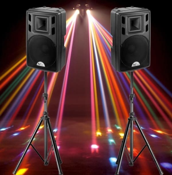 2x Speaker And Light Hire Medium Large Setup Party Hire UK
