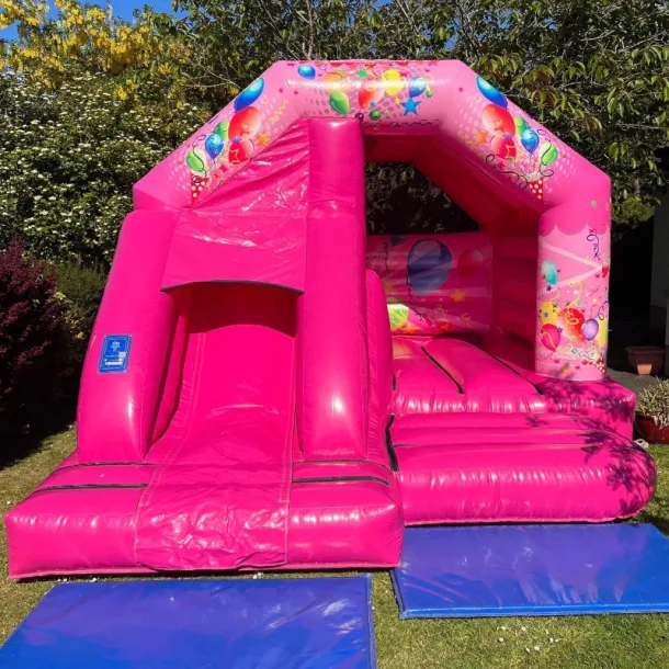 Pink Party Castle With Front Slide