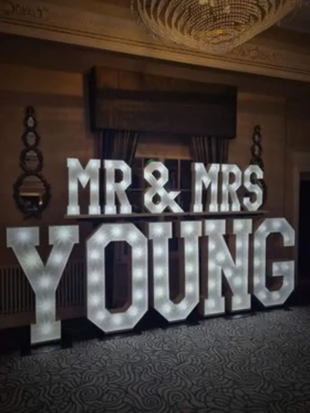 4ft Light Up Mr A Mrs Plus Surname