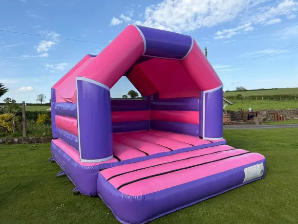 Wide Pink And Purple Bouncy Castle 12ft X 15ft
