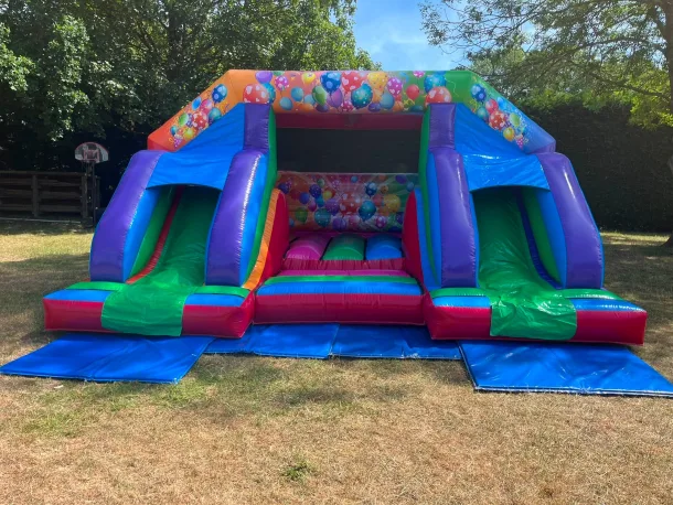 Double Slide Party Theme Bouncy Castle