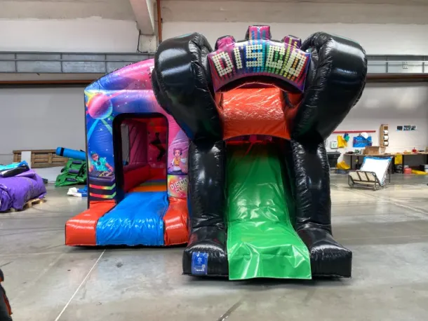 Disco Front Slide Bouncy Castle - Pink