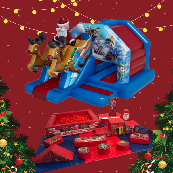 3d Christmas Bouncy Castle And Christmas Soft Play Package
