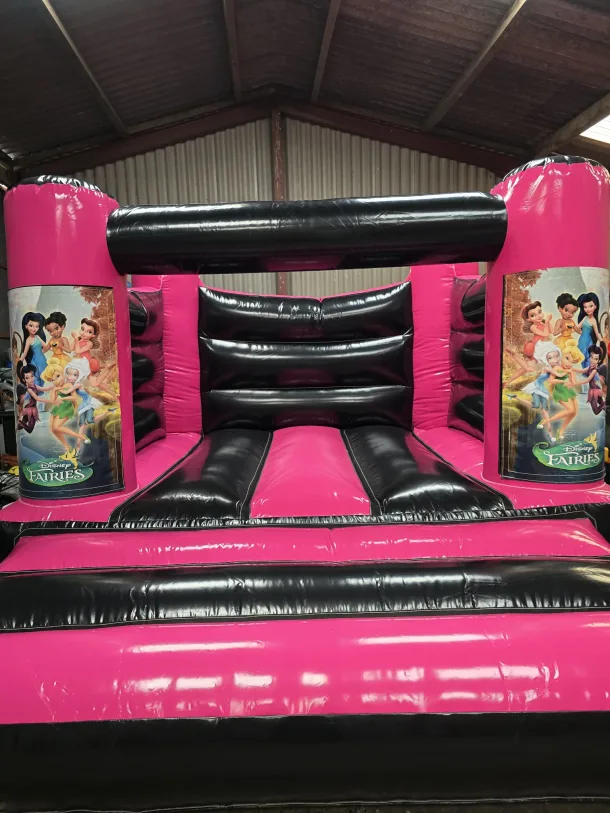 Pink And Black Tinkerbell H Frame Bouncy Castle